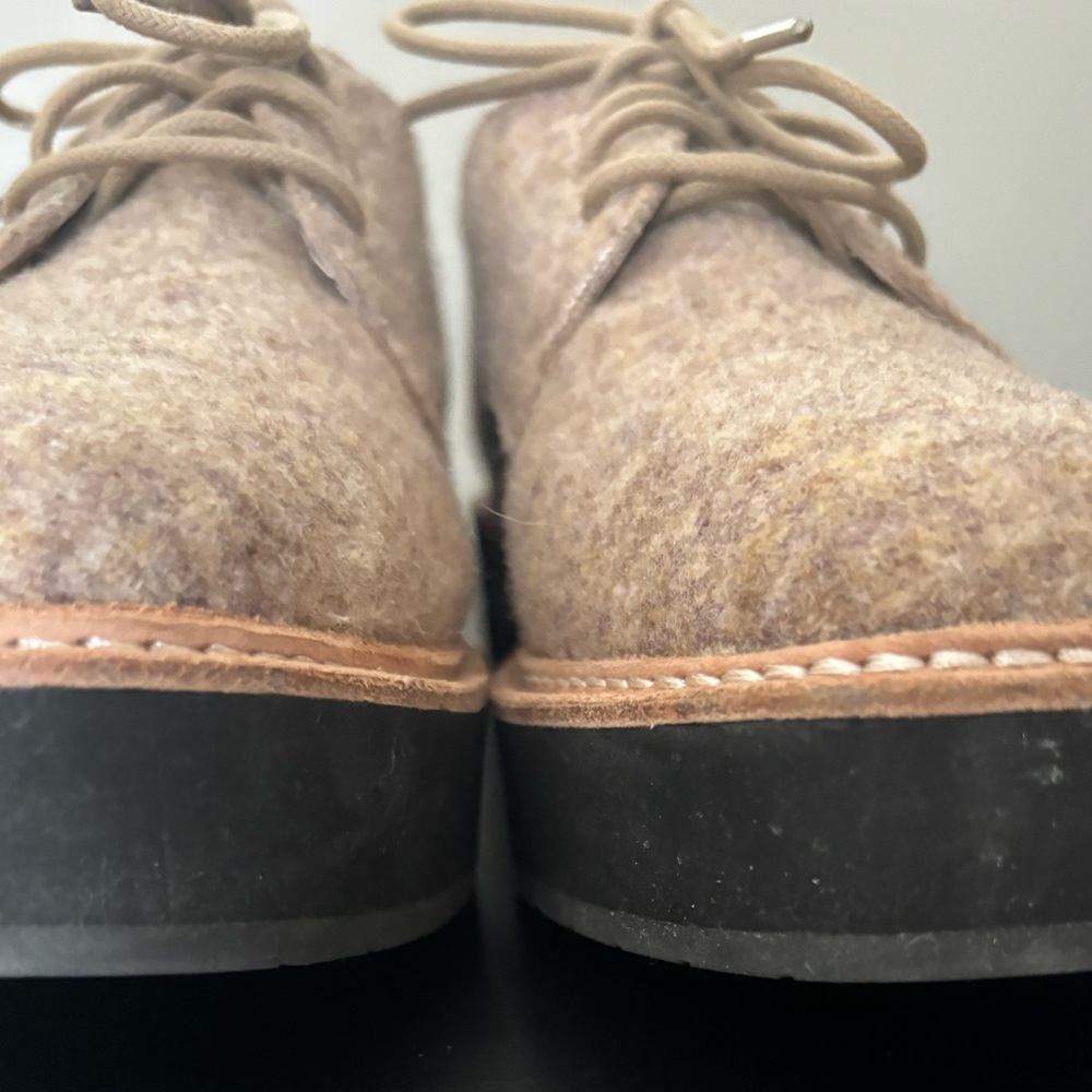 Eileen Fisher Wool Blend Oxford Shoes — Tan - Picture 4 of 4